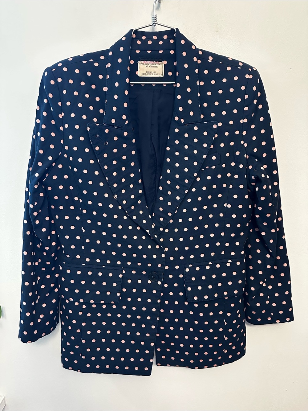 Smythe Navy Blazer with Pink Polka Dots Worn for Mean Girls Broadway Play